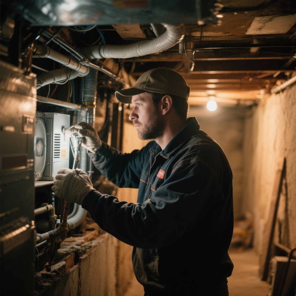 Commissioning a new high-efficiency gas furnace after installation in Camden, NJ