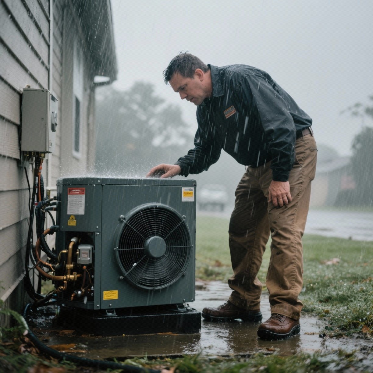 Technician performing gas furnace service and diagnostics in Camden, NJ