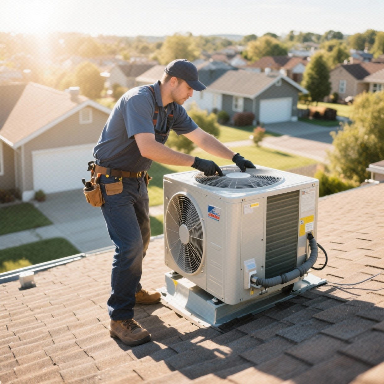Technicians completing a boiler replacement in a Camden home