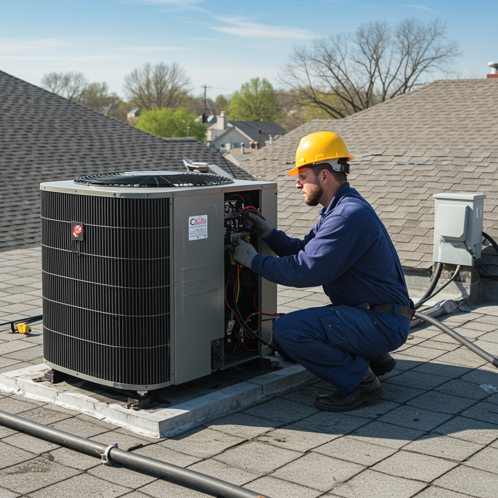 HVAC repair in Camden, NJ by Burton technician performing diagnostics